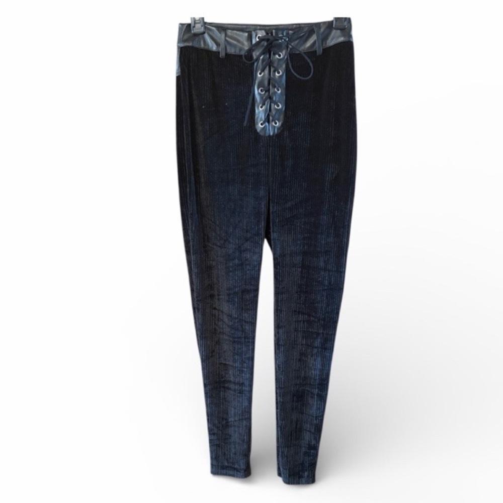Edit The Label Ribbed‎ Lace Up Front High Rise Pants - Picture 2 of 6